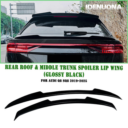 Rear Boot Spoiler Lip for Audi Q8 SQ8 (2019-2025) Gloss Black