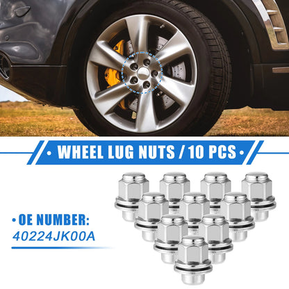 10 Pcs Wheel Lug Nuts M12x1.25 for INFINITI EX35 G25 (2008-2013)