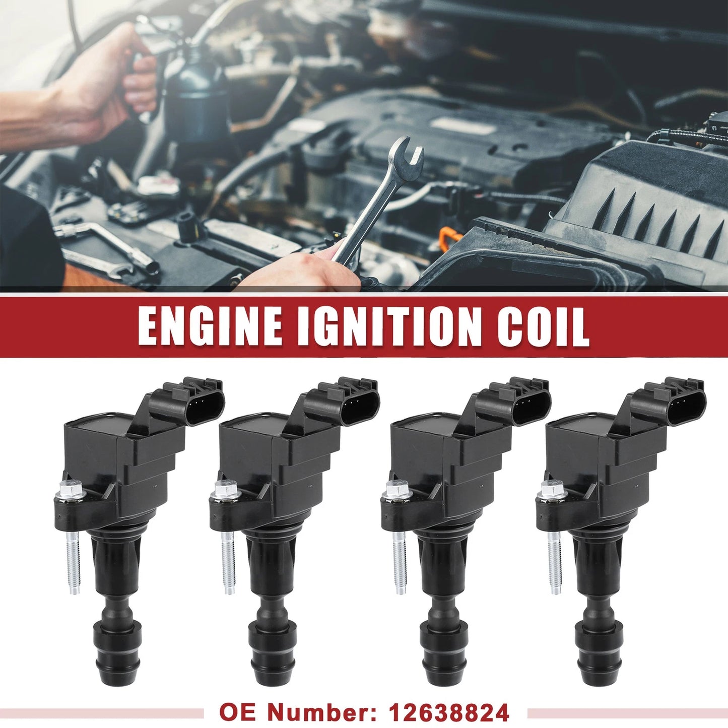 4 Pcs Automotive Engine Ignition Coils Pack Assembly for Buick LaCrosse