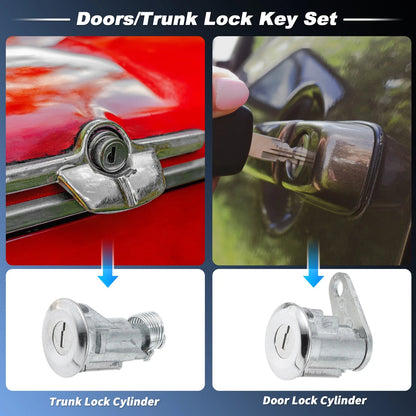 Door & Trunk Lock Cylinders Kit for Ford Thunderbird, Lincoln (1970-1986)