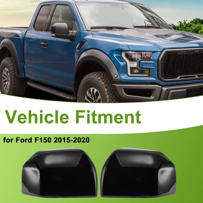 Gloss Black Left Right Side Mirror Cover Caps for Ford F150