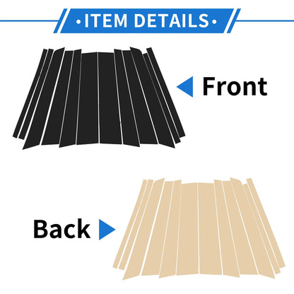 12 Pcs Door Pillar Window Trim for Land Rover Range (2003-2013) Black
