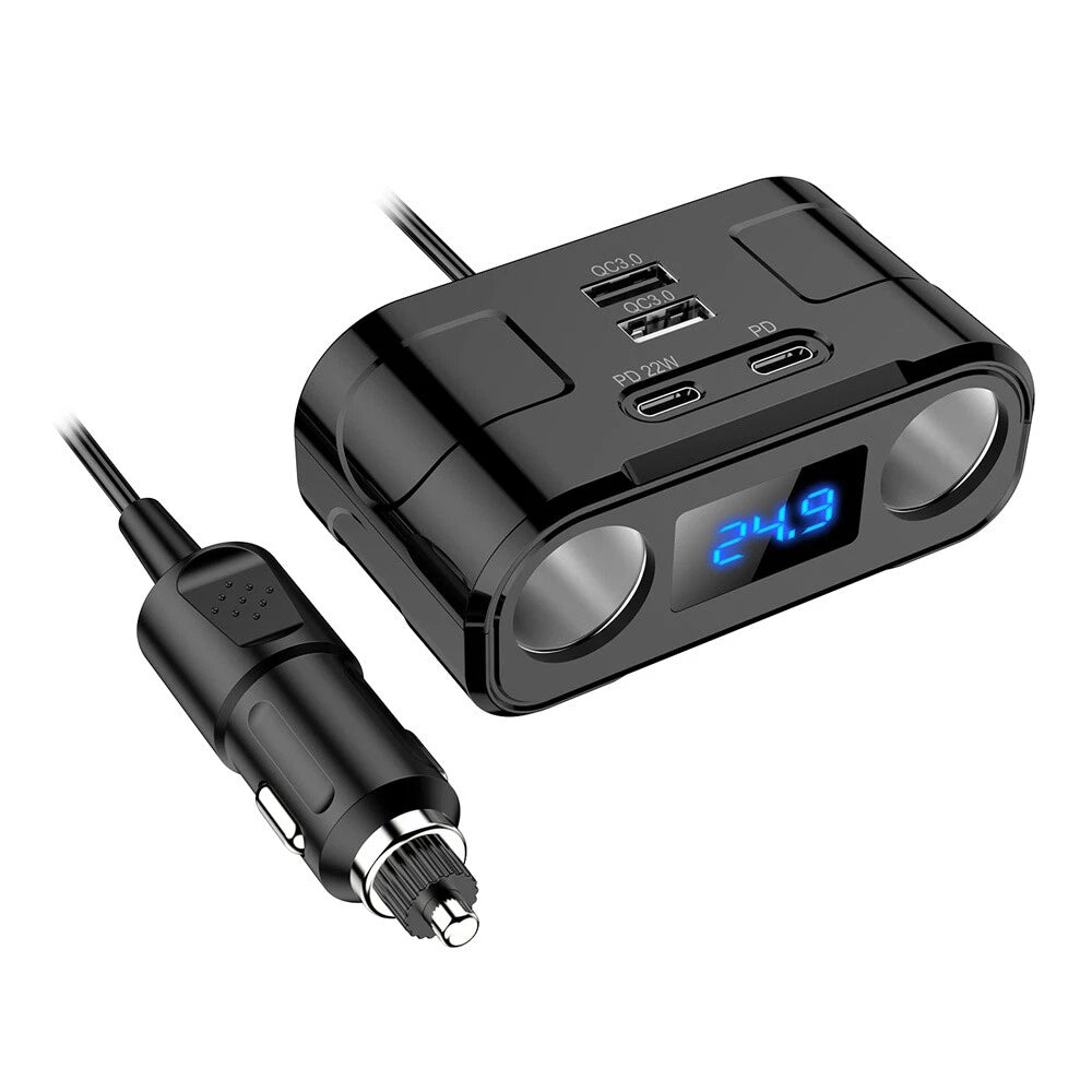 60W Intelligent Cigarette Lighter Charger for Car & Truck (12-24V)