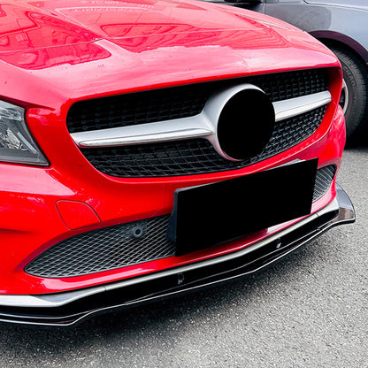 Gloss Black Front Spoiler Lip Splitter Kit for Benz CLA Class C117 (2016-2019)