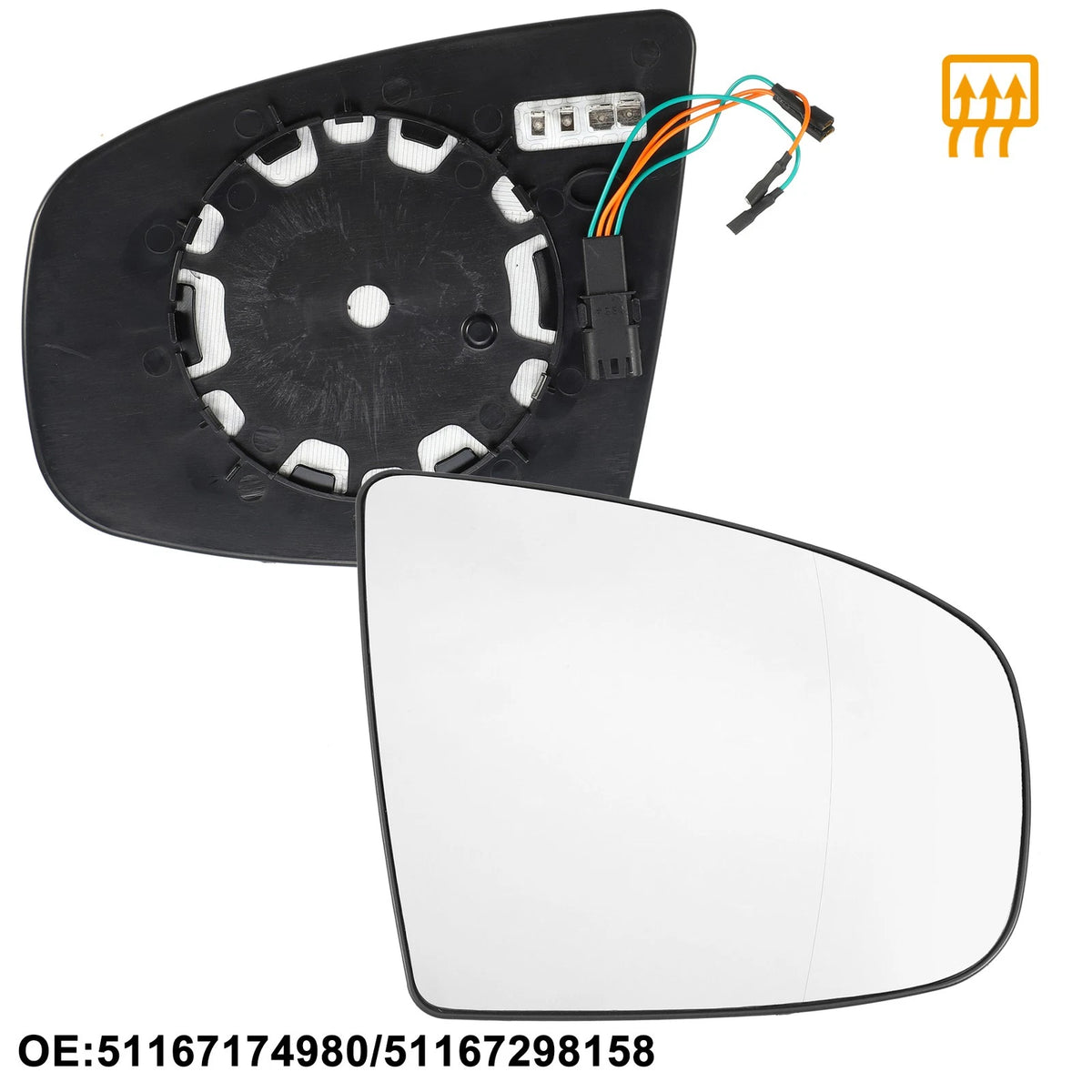 Right Side Heated Mirror Glass for BMW X5 X6 (2007-2013)
