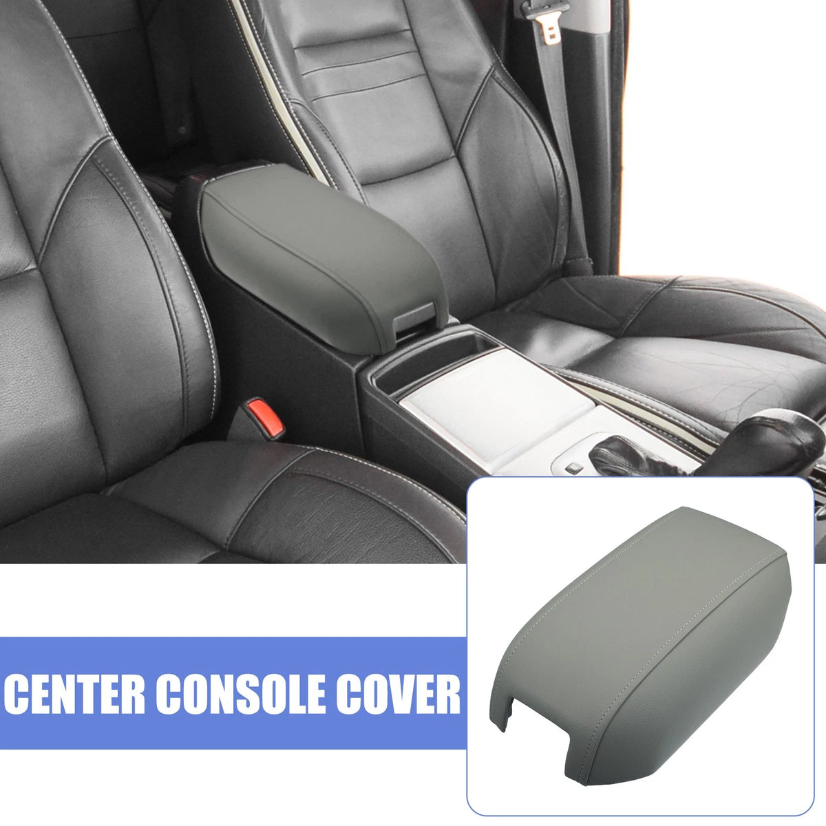 Center Console Cover Lid for Volvo XC90 (2004-2014) Gray Armrest Pad