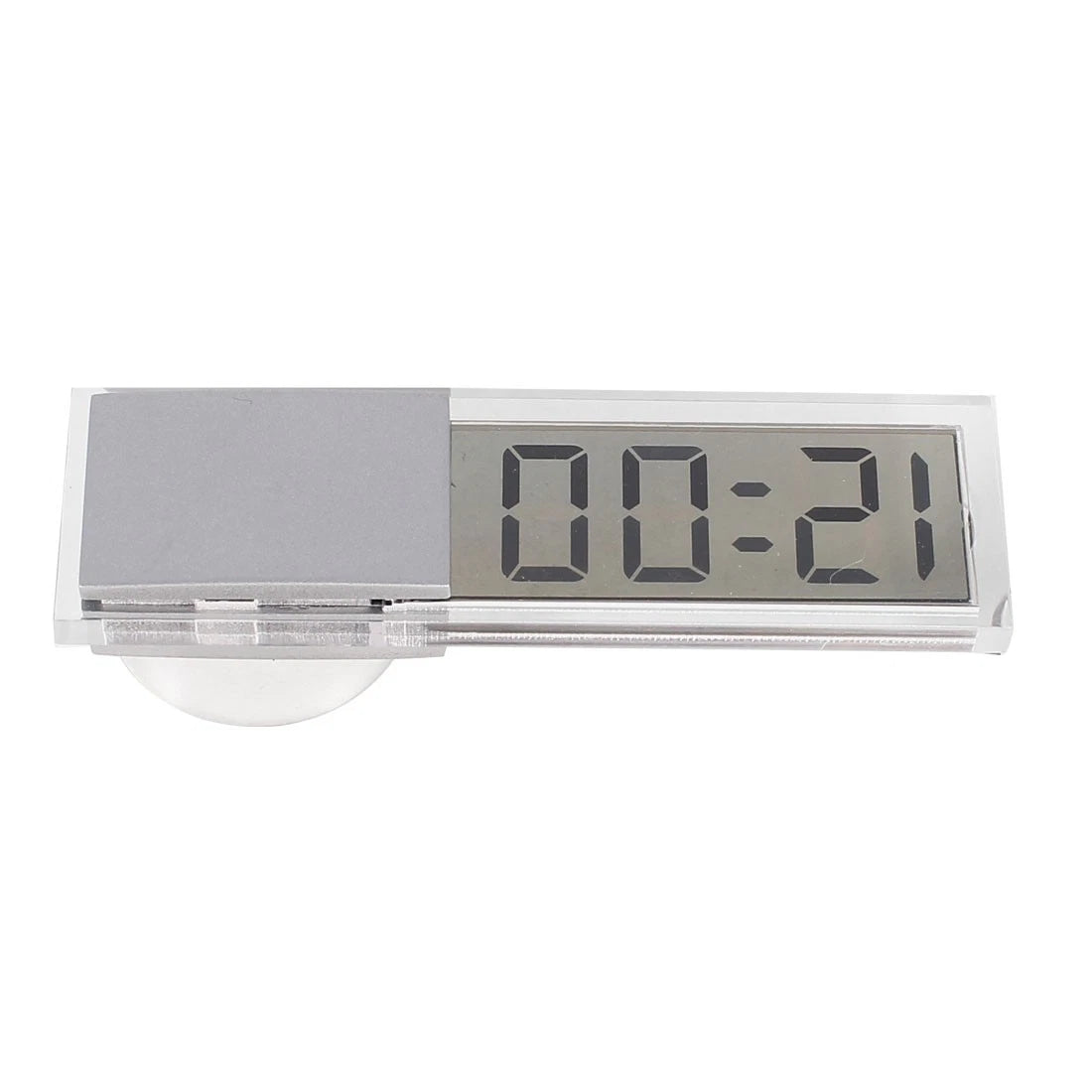 Suction Cup Mount Mini Transparent LCD Digital Clock for Car