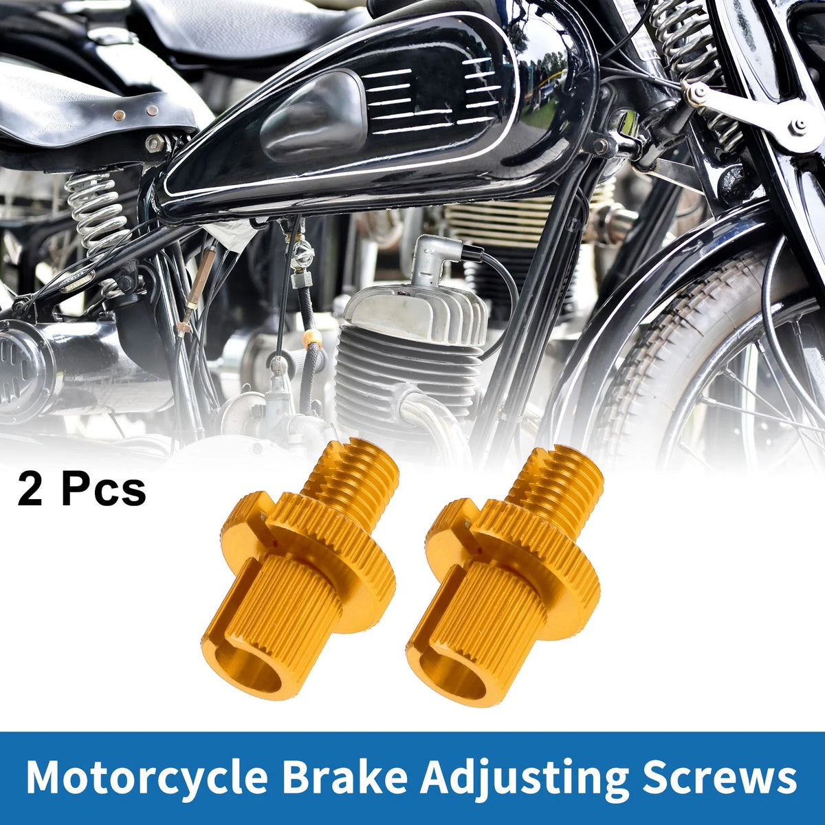 Brake Lever Barrel Adjusters Screws M10 Gold Tone 2 x for Motorcycle