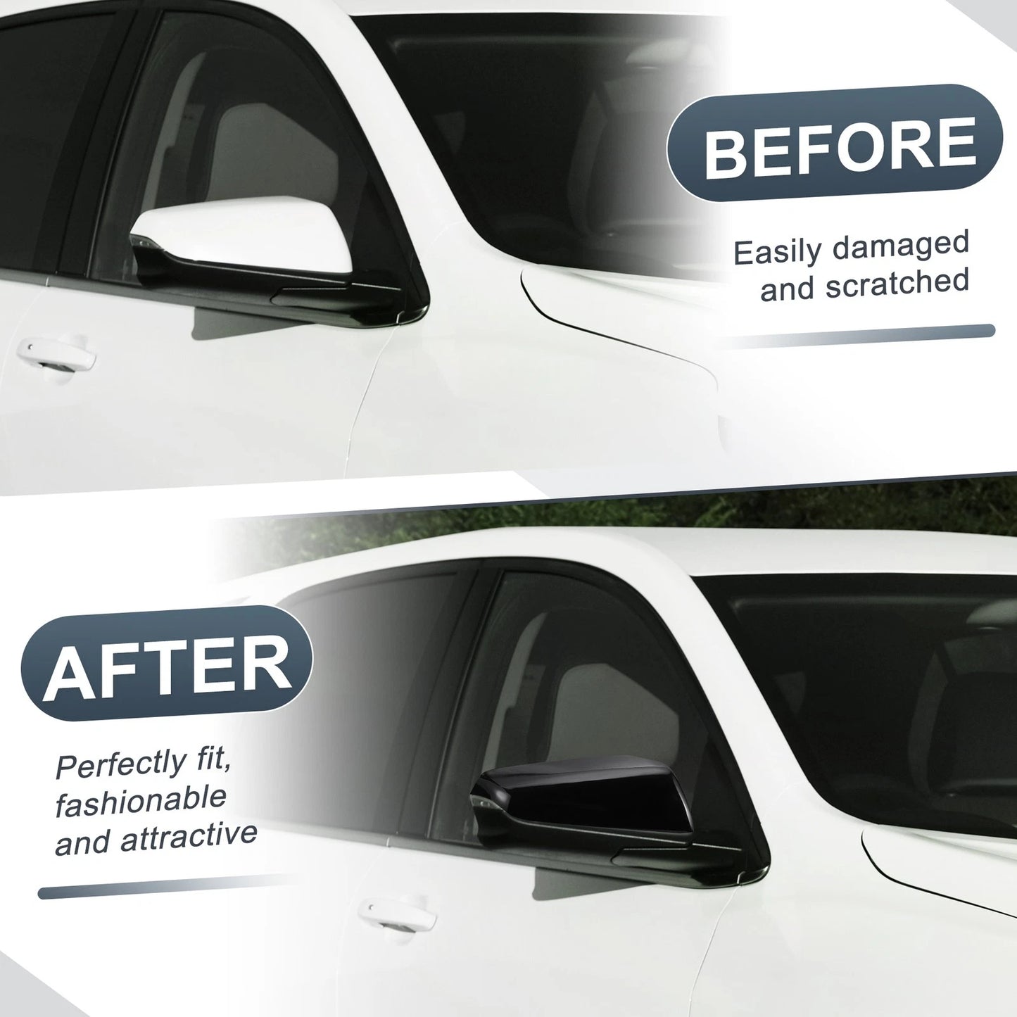 Right Side Mirror Cover Cap Gloss Black for Chevy Equinox GMC Terrain