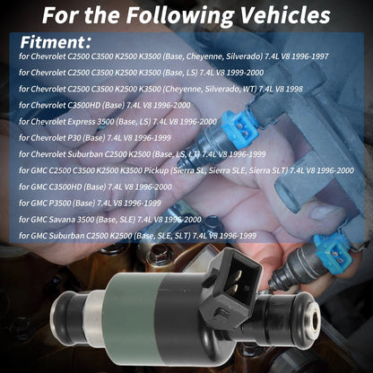 1x Fuel Injector for Chevrolet C2500 C3500 K2500 K3500 7.4L V8