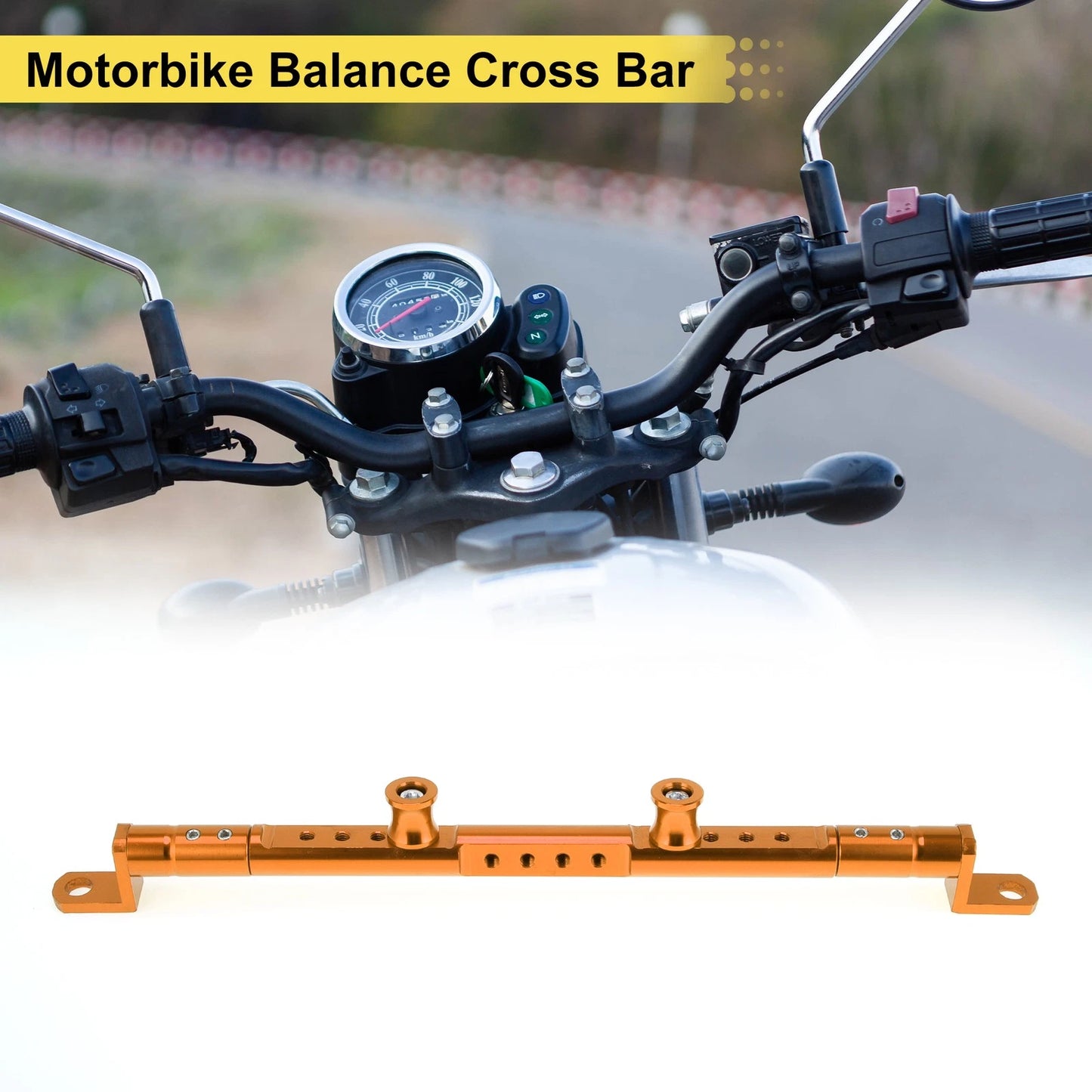 Cross Bar Handlebars 10mm/0.39" Dia Orange for Motorcycle