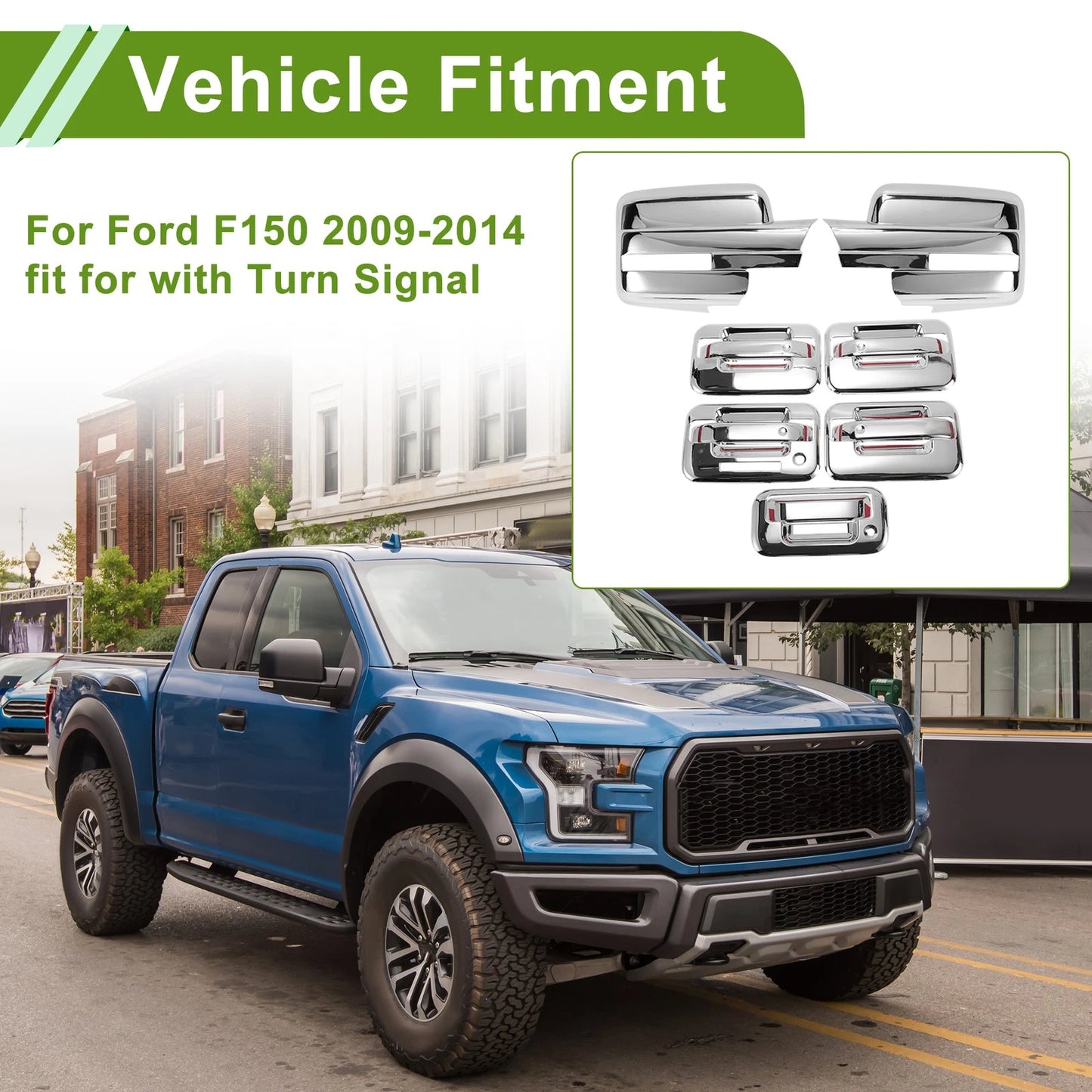 Mirror Cover Cap for Ford F150 2009-2014, Turn Signal Hole
