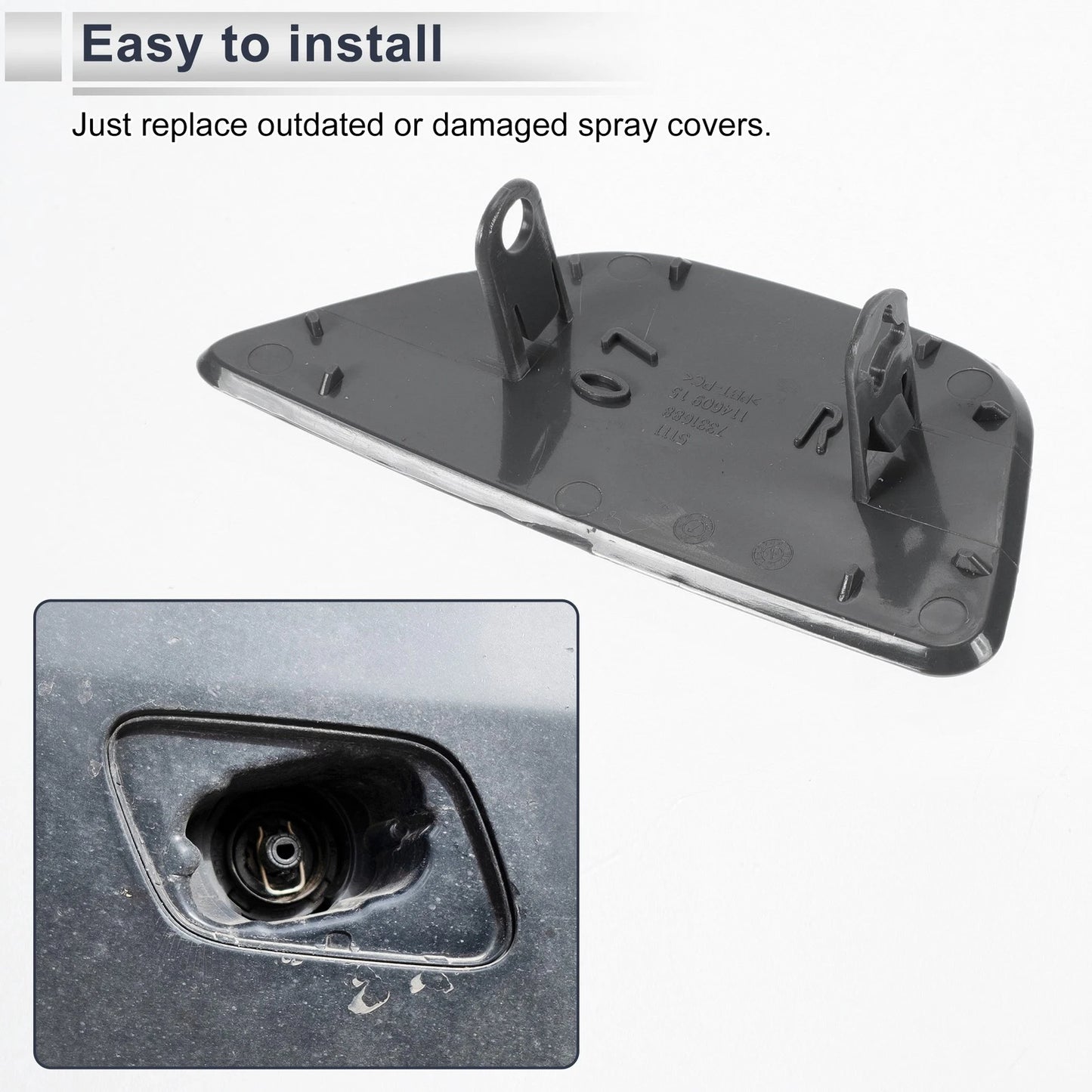 Bumper Headlight Washer Nozzle Cover Cap for BMW 535i (2008-2010)
