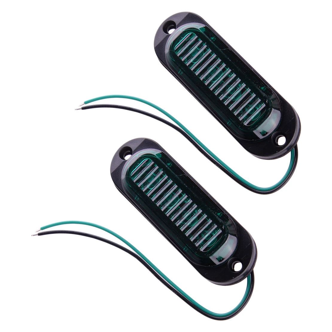 Green 4 LED Oval Side Marker Lights for Truck Trailer Waterproof