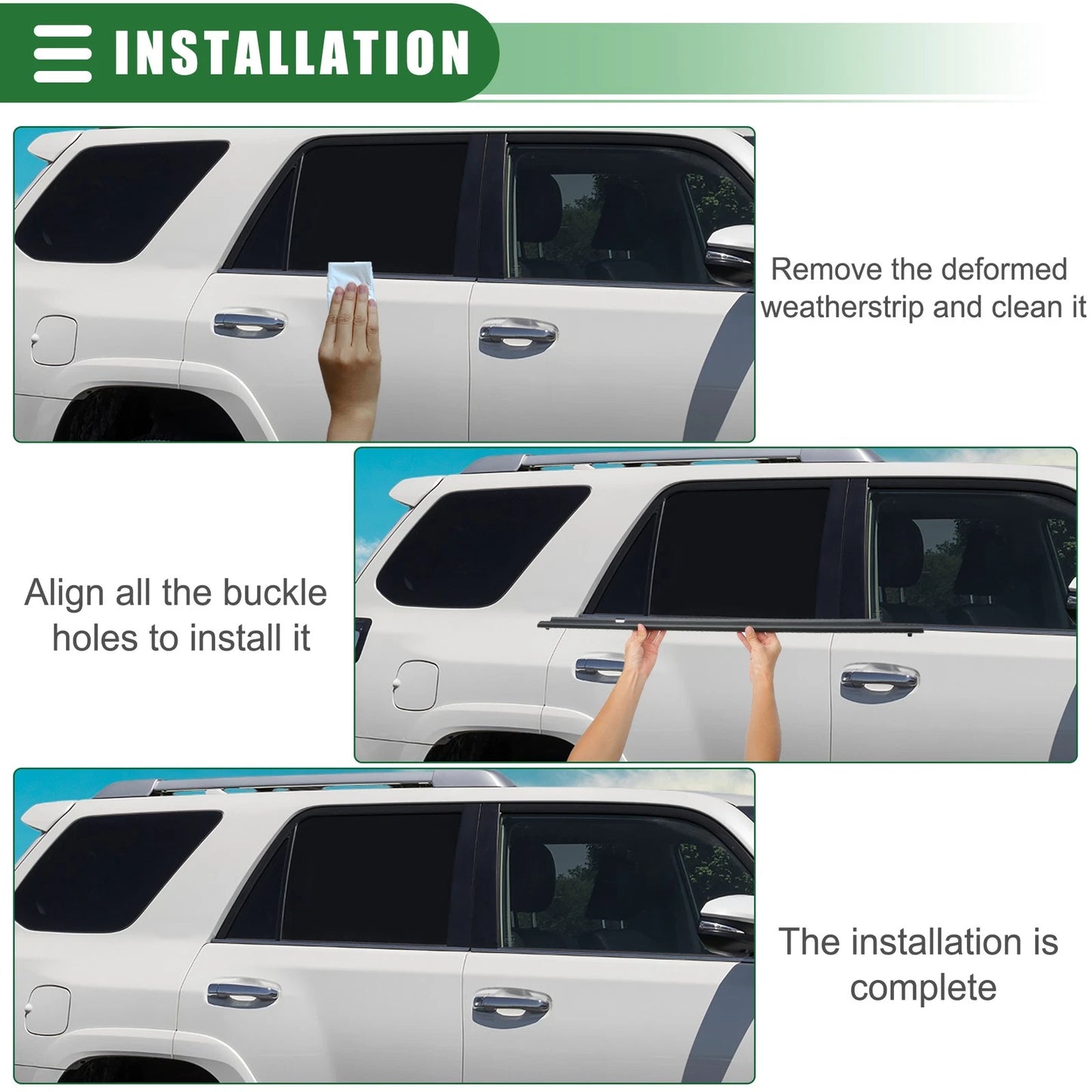 Rear Right Door Window Belt Weatherstrip for Toyota 4Runner (2010-2023)