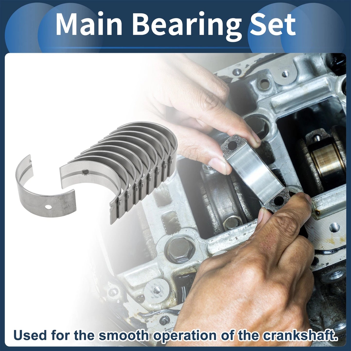 10 Pcs Main Bearing Set for Toyota Toyoace (1979-1985)