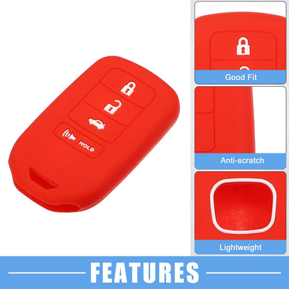 Smart Key Fob Cover  for Honda Accord EX EXL EX-L (2013-2018) Black Red