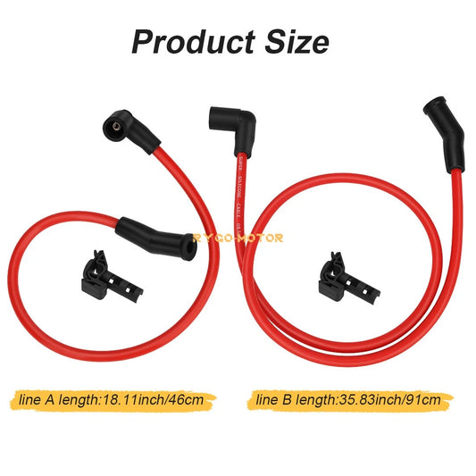 2 x Ignition Coils + Wires w Spark Plug Cap for FXDB Street Bob (2012–2017)