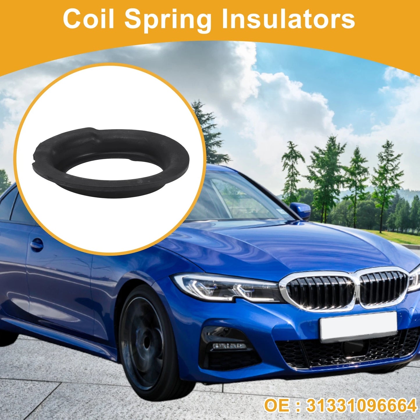 Coil Spring Insulators for BMW 528i 2000-2008 Rubber 1 x Set