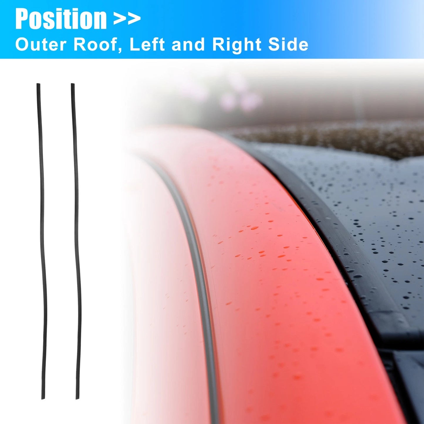 2 x Roof Drip Weatherstrip for Toyota Yaris Sedan (2007-2011)