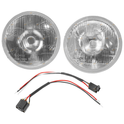 Lens Glass Headlight Upgrade Kit 7 Round Lamps for Toyota