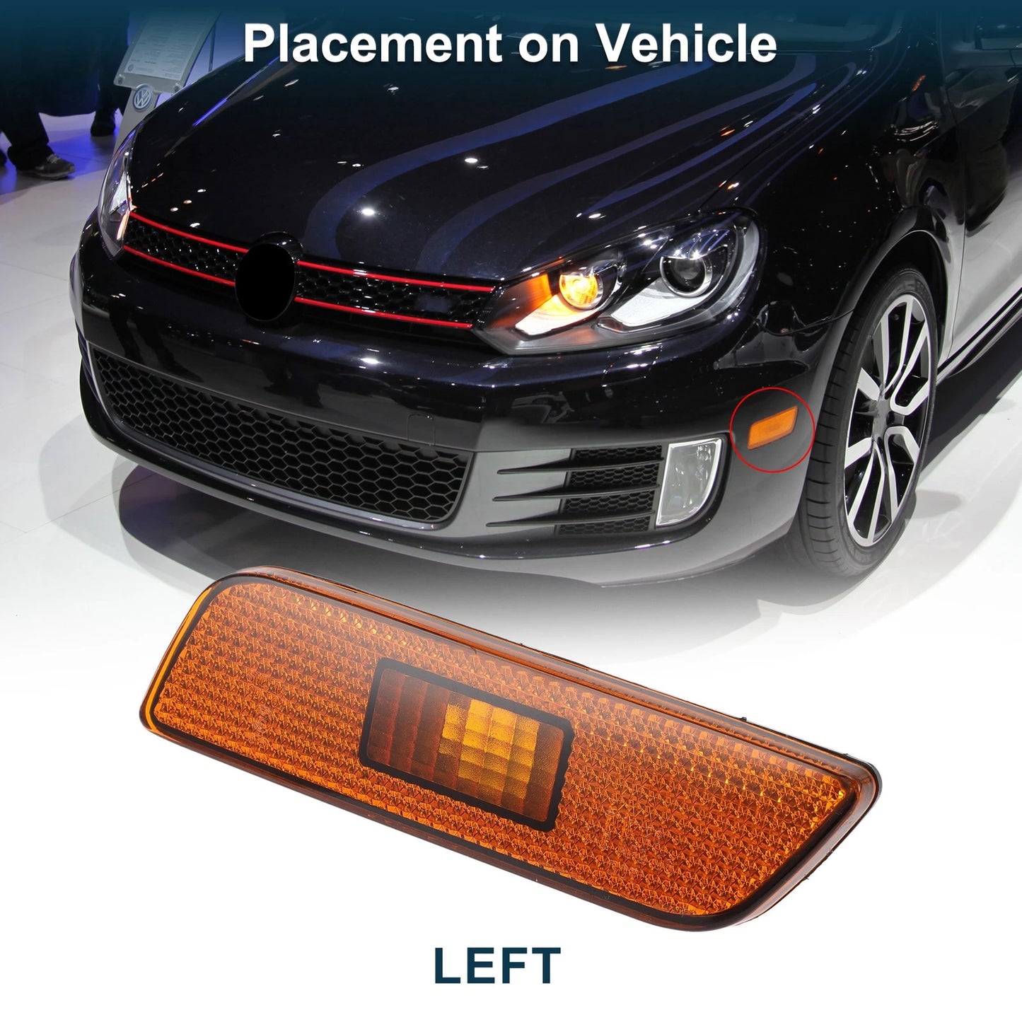 Left Front Bumper Side Marker Light for Volvo S80 (2002-2006)