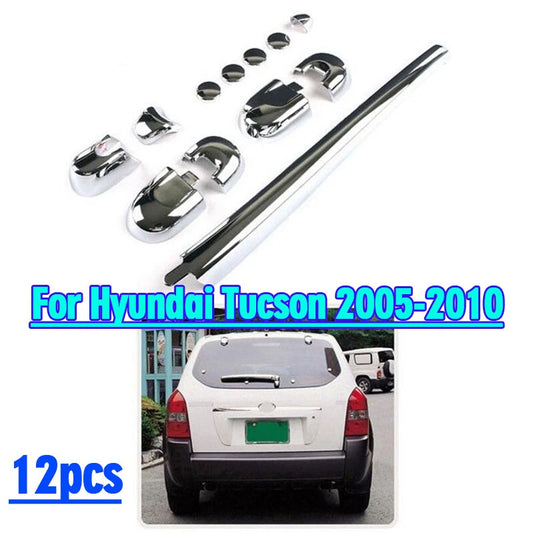 12pcs Chrome Rear Window Trim Windshield Wiper for Hyundai Tucson (2005–2010)