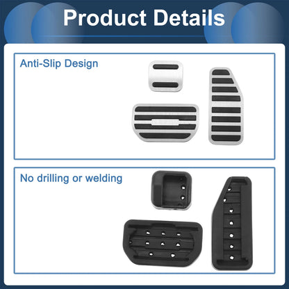 Foot Accelerator Pedal Covers  for Suzuki Swift (No Mark) Silver Tone