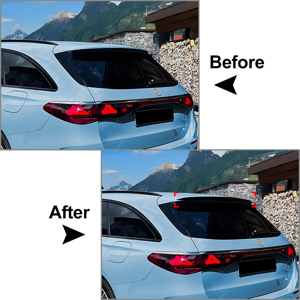 Glossy Black Rear Roof Spoiler Wing Lip for Mercedes Benz E Class Estate (24+)