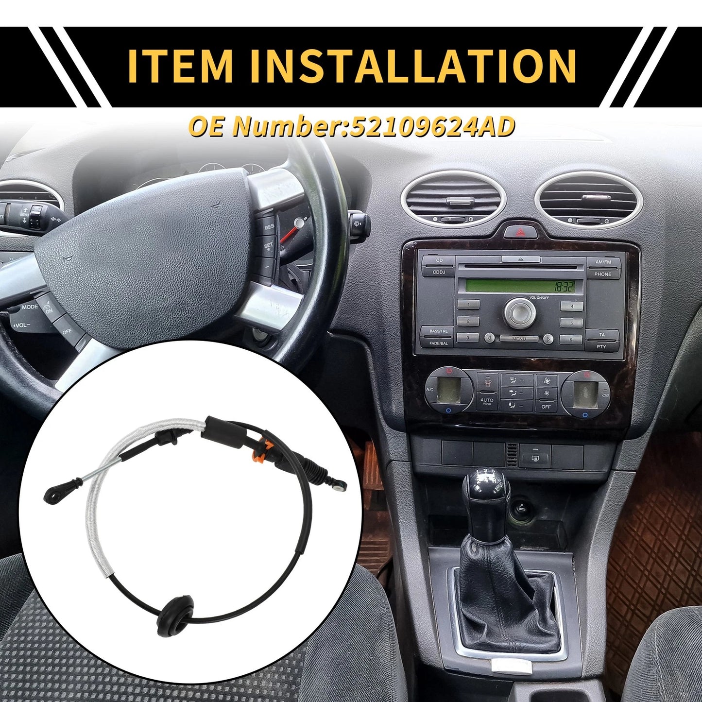 Auto Transmission Gear Shifter Cable for Jeep Wrangler (2003-2006)