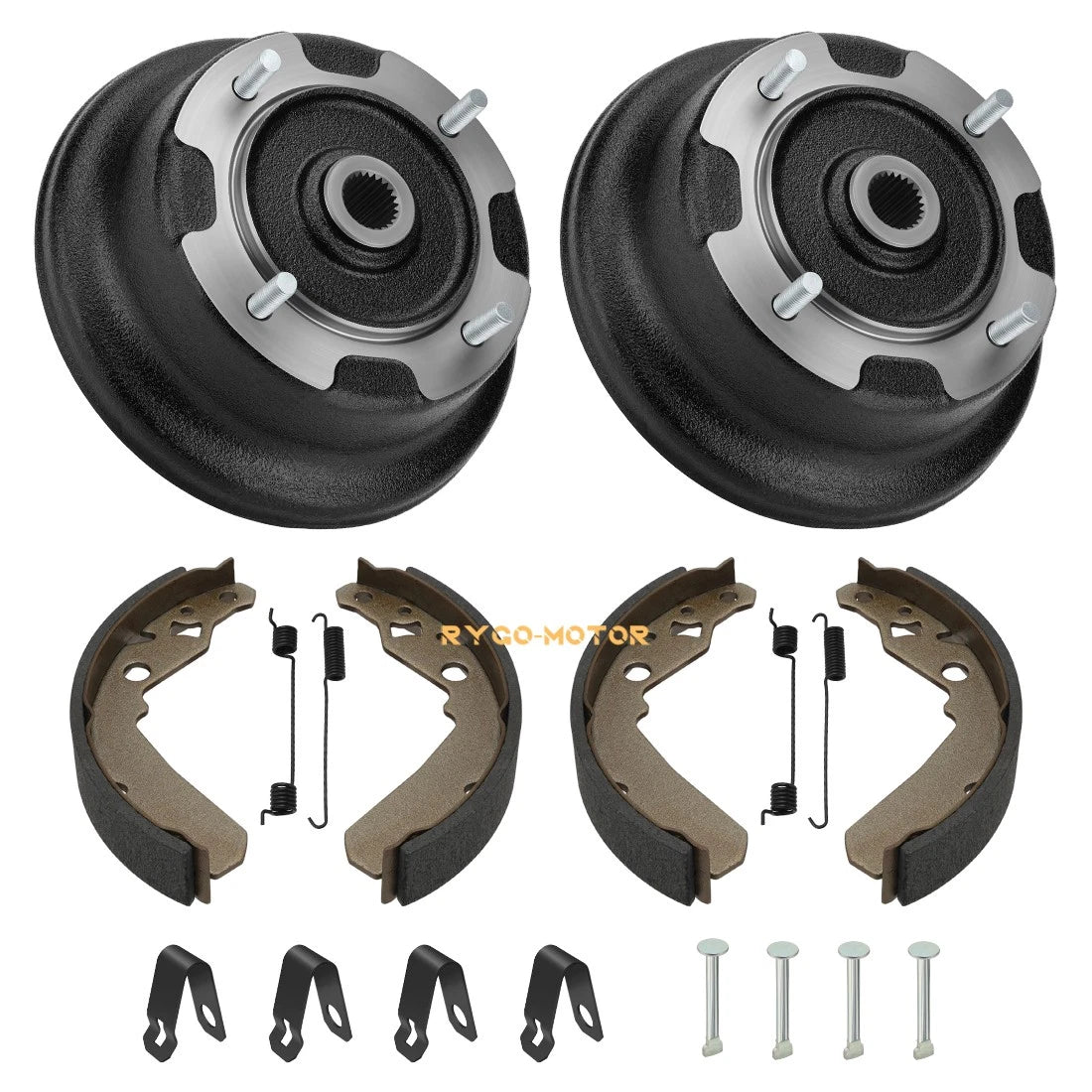 2 x Rear Drums & Shoes for Kawasaki KAF400 Mule 600 610 (2005–2016)