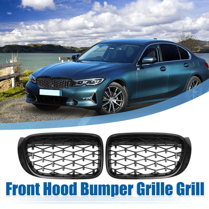 Front Hood Bumper Grille for BMW X3 F25 (2014-2017) - 1 Pair Diamond Star
