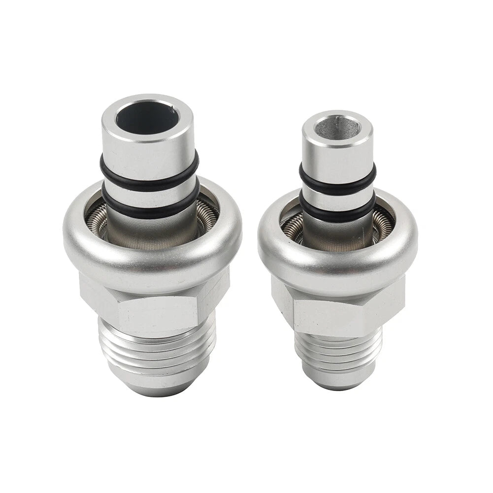 Silver Straight Fuel Rail Fitting Adapter Kit for Ford Mustang (1986-1998)