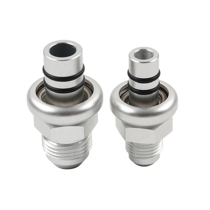 Silver Straight Fuel Rail Fitting Adapter Kit for Ford Mustang (1986-1998)