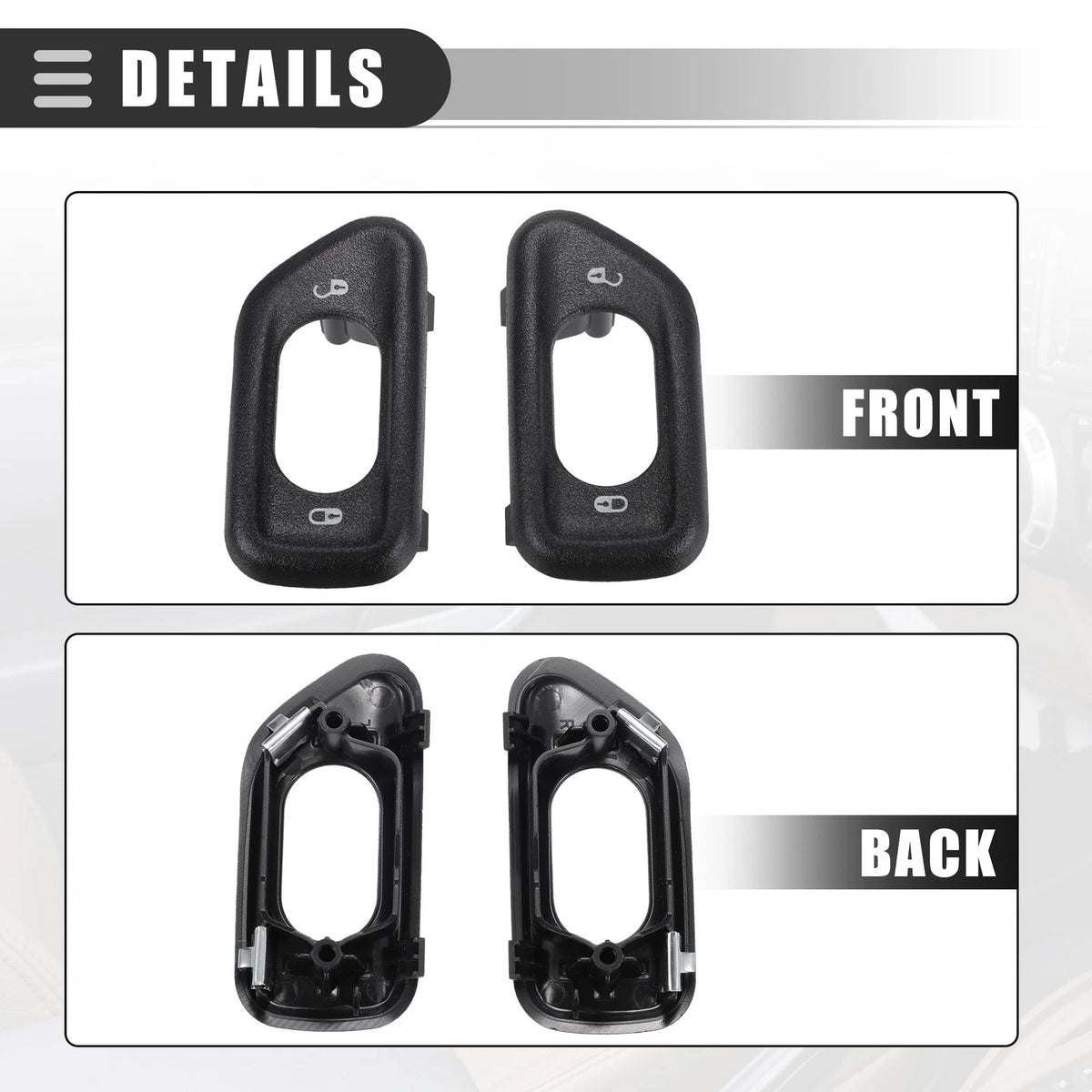 Car Door Lock Switch Bezel for Jeep Wrangler JK (2011-2018) 2 x Bezel