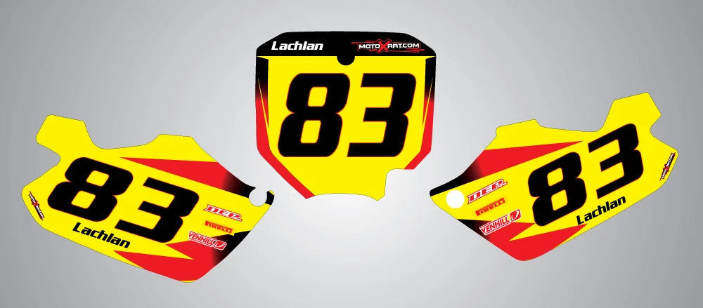 Custom Number Plate Graphics for Honda CR 85 Storm Style Stickers