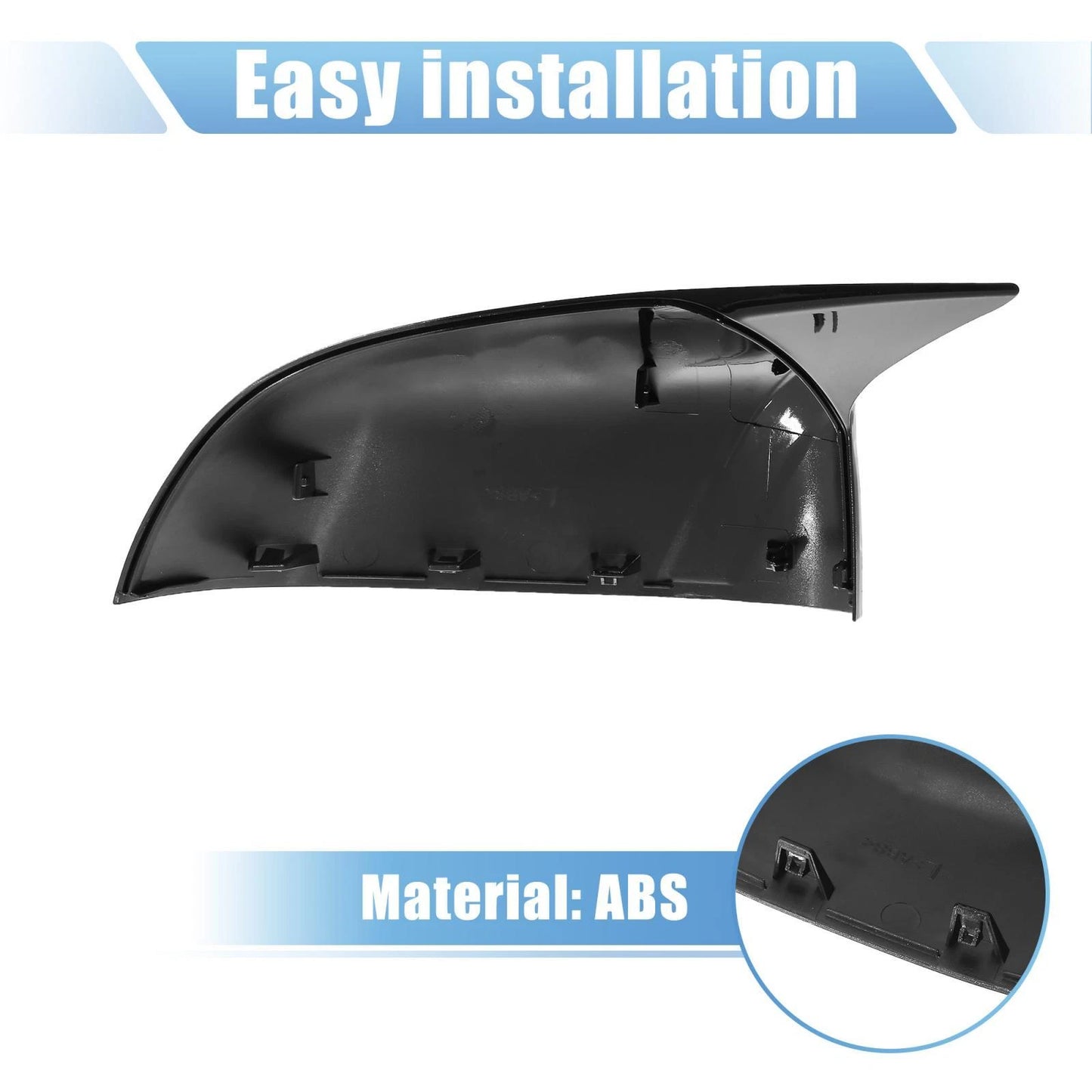 Gloss Black Rear View Mirror Covers for BMW X5 X4 X7 (2019-2021)