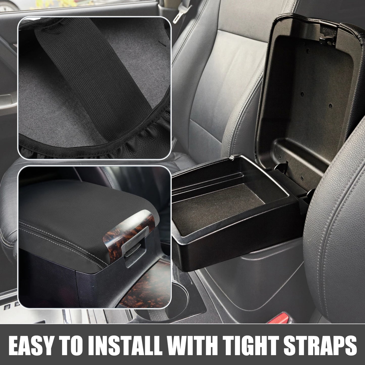 Center Console Armrest Cover for Dodge Charger (2011-2023) Black/Gray
