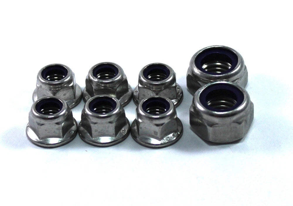 Stainless Steel m14 Nyloc Flange Wheel Nuts 1 Set for Kart Synergy Cadet Xenon