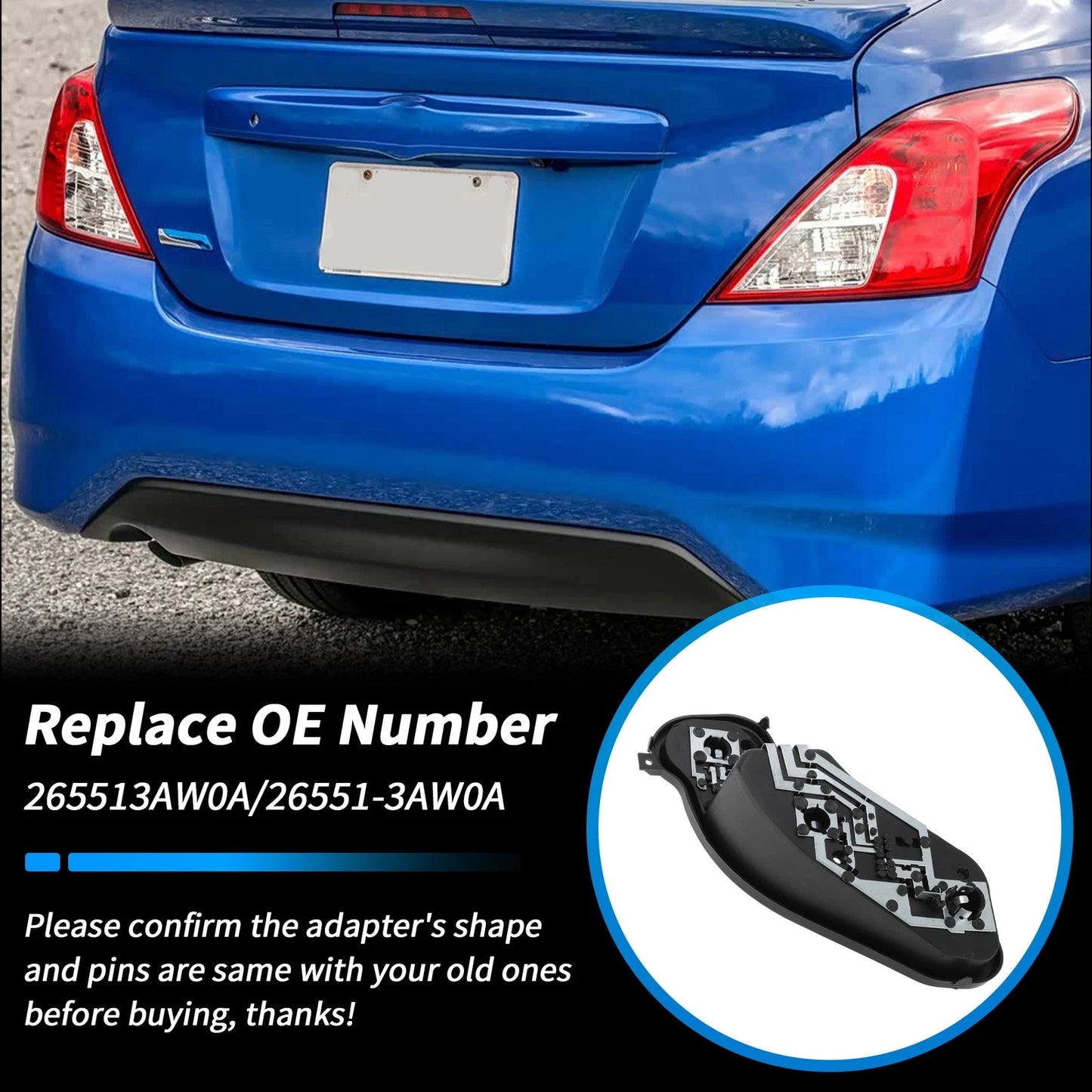 Right Tail Light Socket Board for Nissan Versa (2012-2019)