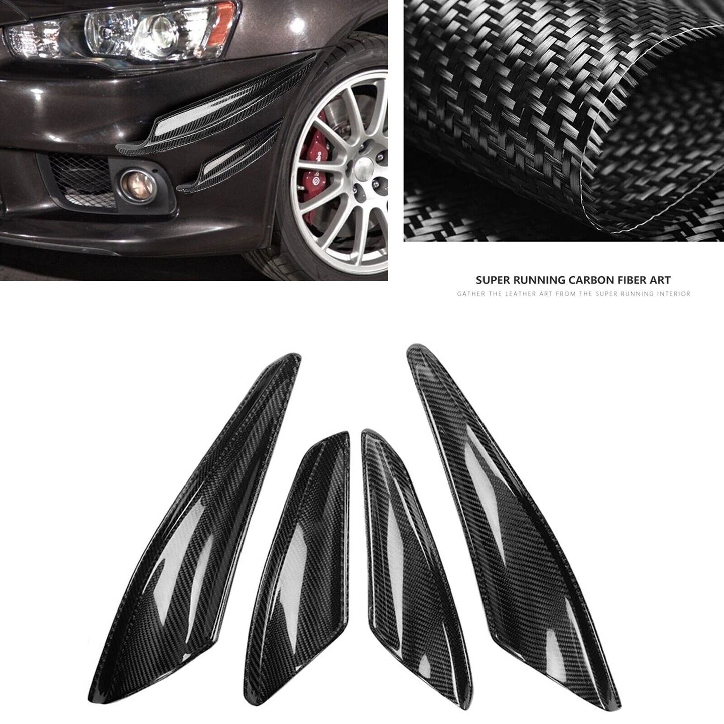 Carbon Fiber Front Side Air Vent Trim Cover for Mitsubishi Evolution X (2008-2015)