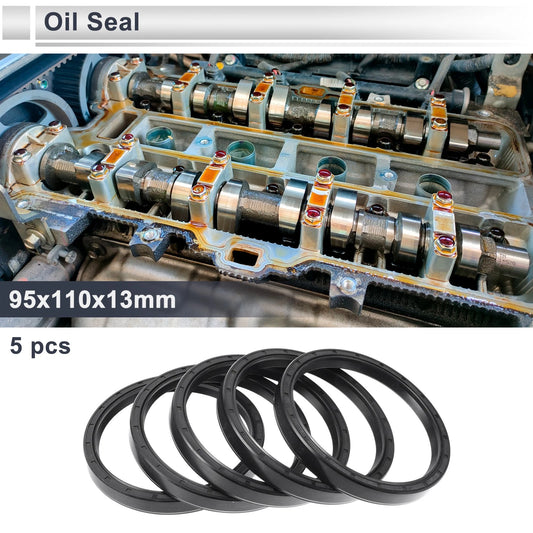 Oil Seal Rotary Shaft Seal Nitrile Rubber 95x110x13mm Black 5 Pcs for Make Model