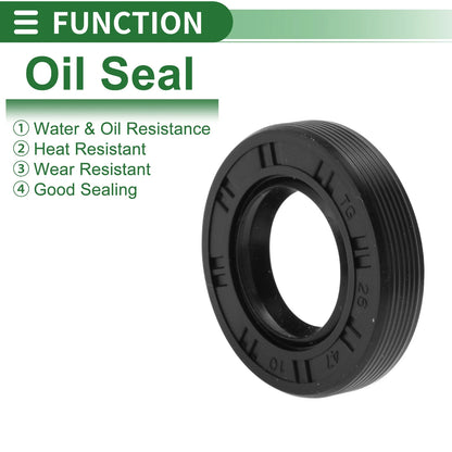 Oil Seal 26x47x10mm NBR Rubber Black Rotary Shaft Seal