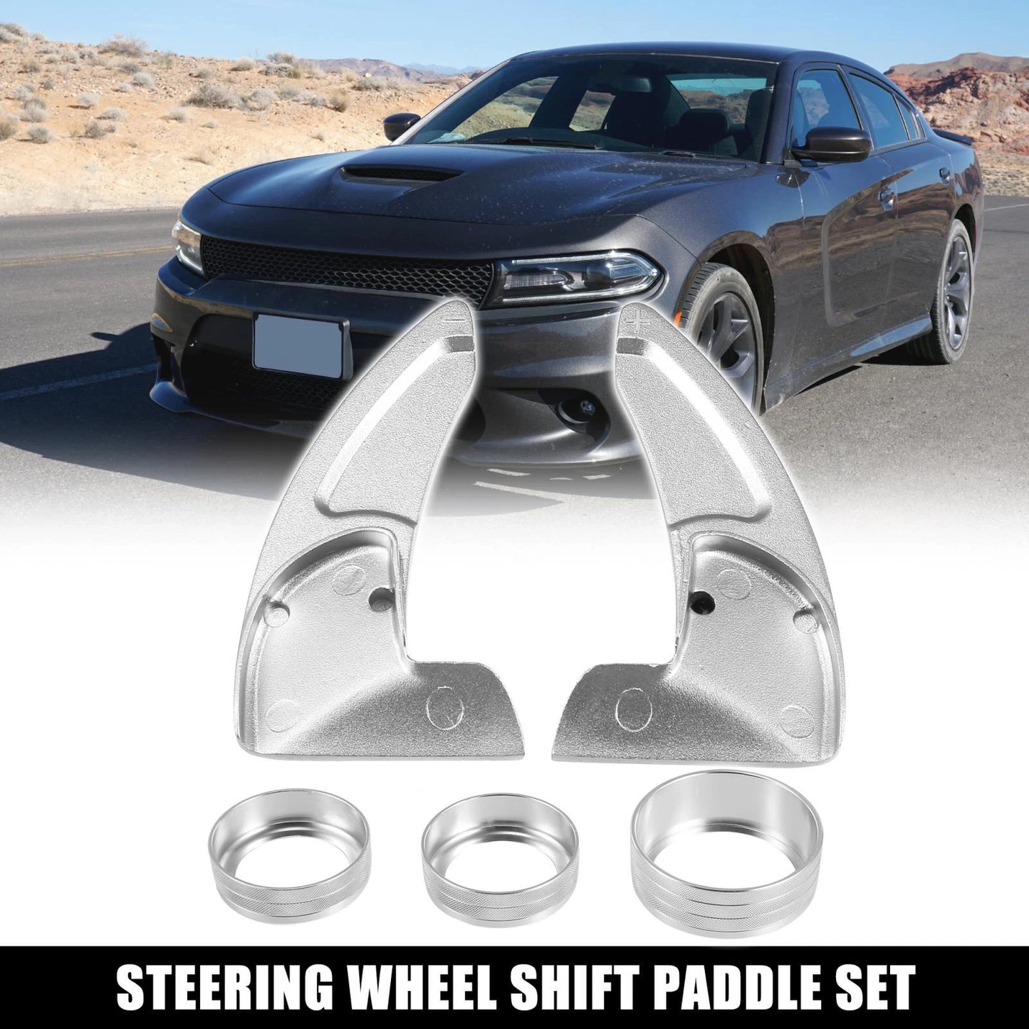 Silver Tone Inner Paddle Shifter Set for Dodge Charger