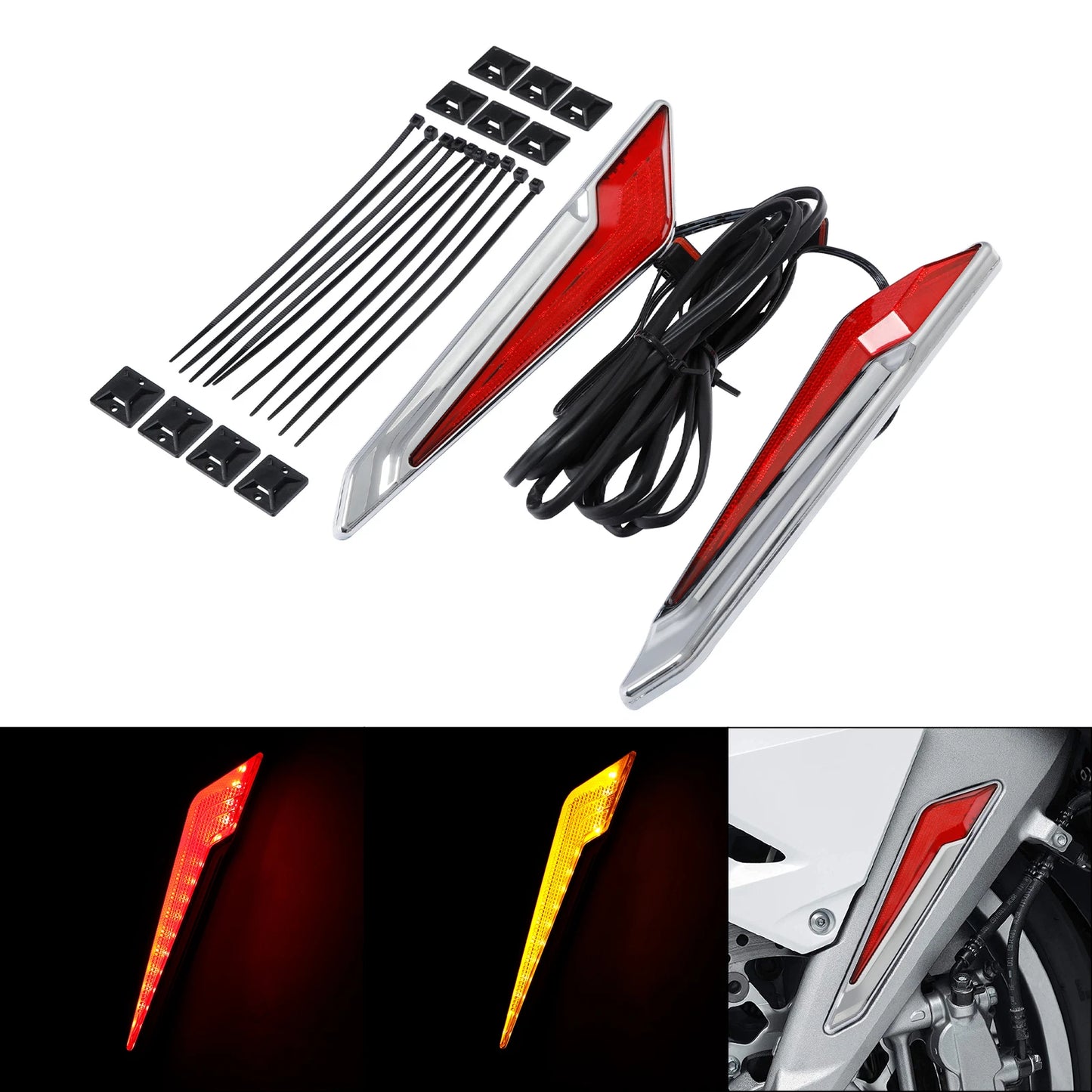 Front Brake Fork Mount LED Lights for Honda Goldwing 1800 (2018-2025)