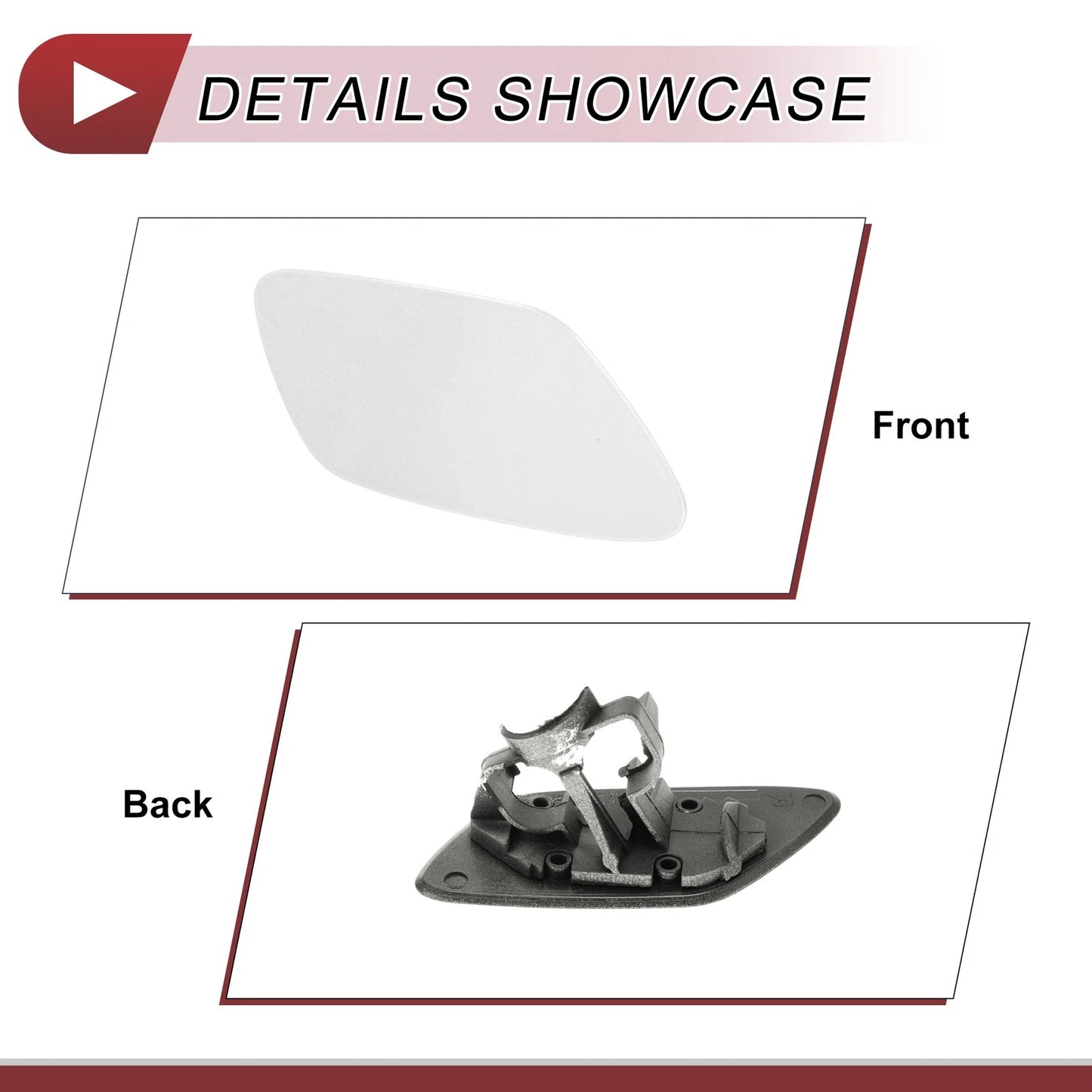 Bumper Headlight Washer Nozzle Cover Cap for BMW Z4 White (2009 - 2016)