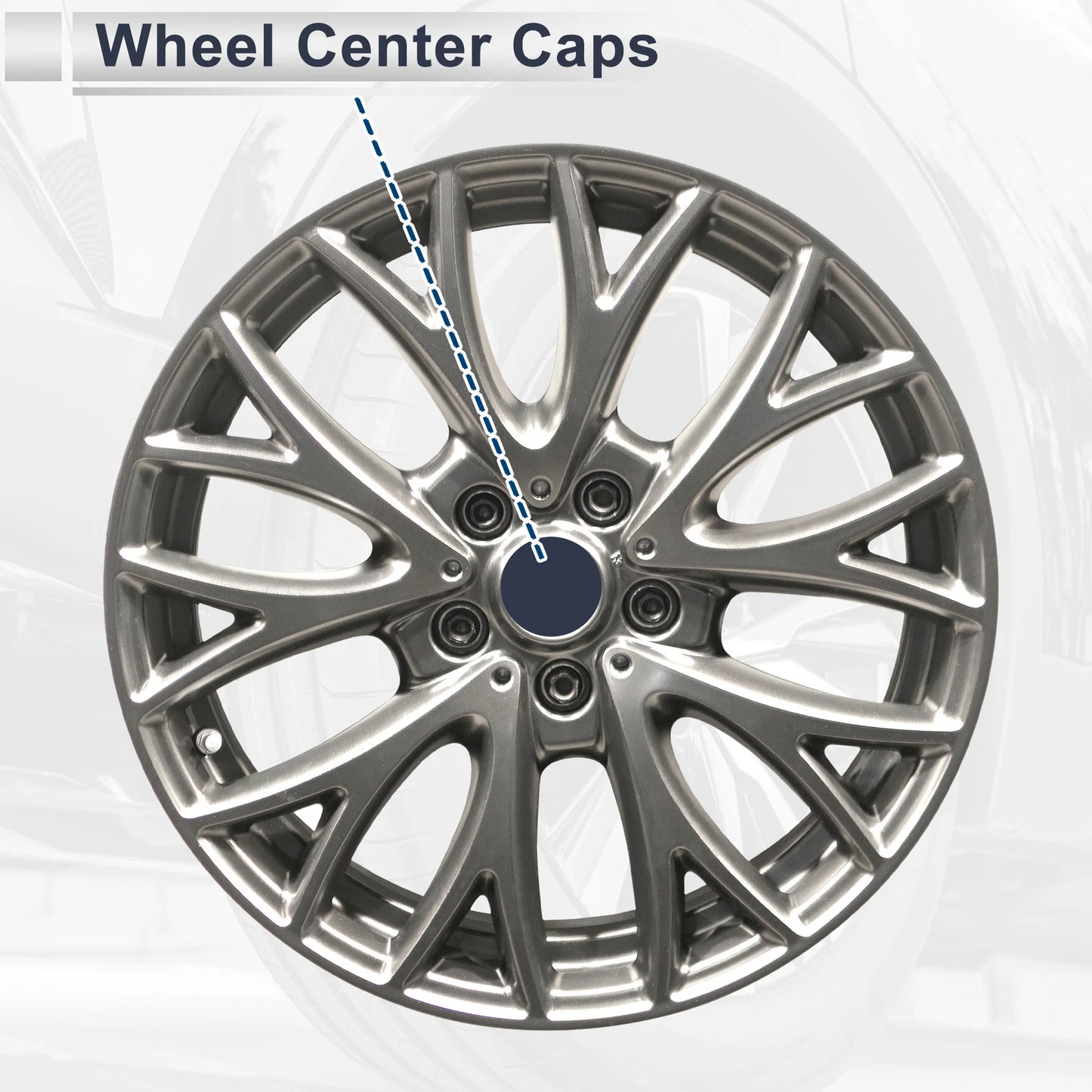 Wheel Center Caps for Toyota Land Cruiser (2008-2023) - Silver Tone Plastic 1 x