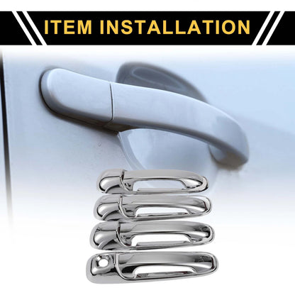 1 Set Car Door Handle Protector for Dodge Ram 1500 (2002-2008) Silver Tone