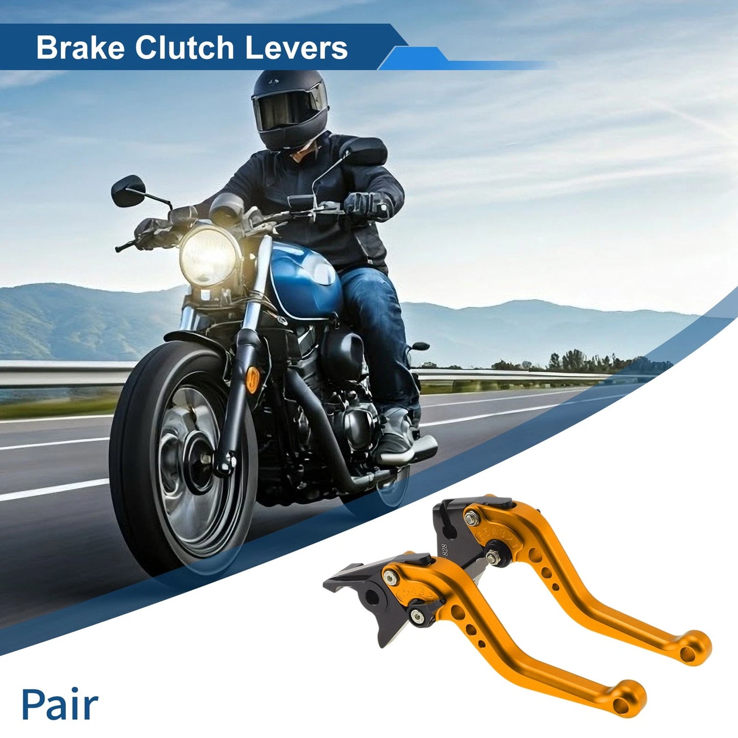 Levers / Adjustable Short Brake Clutch Solid Gold Tone for Kawasaki Z750 (2007–2012)