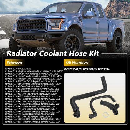 3 Pcs Upper Lower Radiator Coolant Hose Assembly for Ford F150 5.0L (2011-2020)